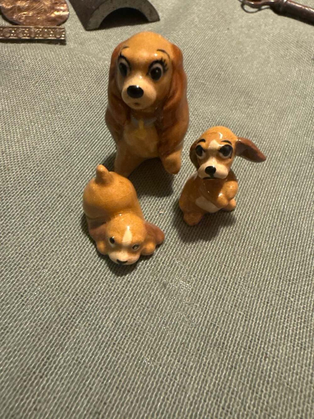 Vintage Disney Hagen-Renaker Miniature Lady and the Tramp Cocker Spaniel Ceramic